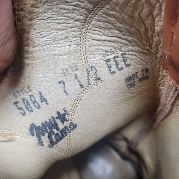 Tony Lama 5084 Men Size 7.5 USA Distressed Brown Western Cowboy Boots main image 5